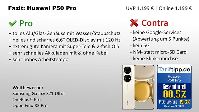 Fazit zum Huawei P50 Pro